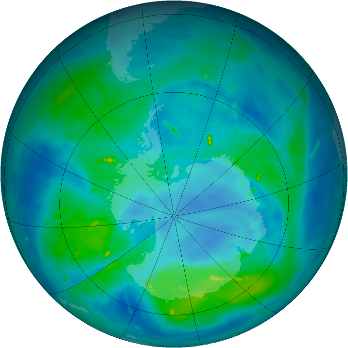 Antarctic ozone map for 20 March 2011